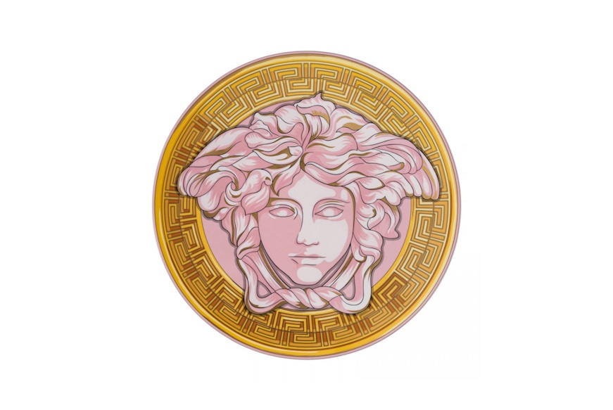 Piatto piano Madusa Amplified porcellana rosa Versace