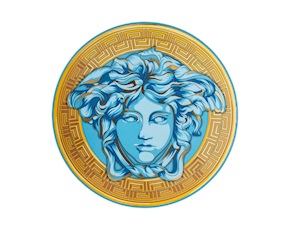 Piatto frutta Madusa Amplified porcellana blu Versace