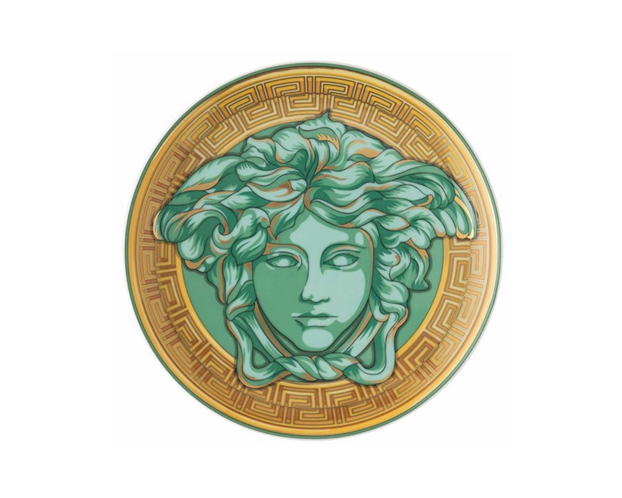 Piatto frutta Madusa Amplified porcellana verde Versace