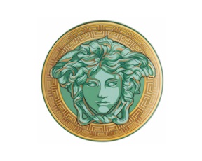 Piatto frutta Madusa Amplified porcellana verde Versace