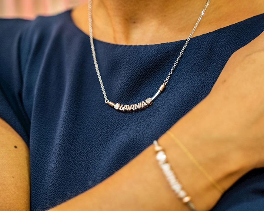 Ciondolo lettera Dancing Names argento Sovrani