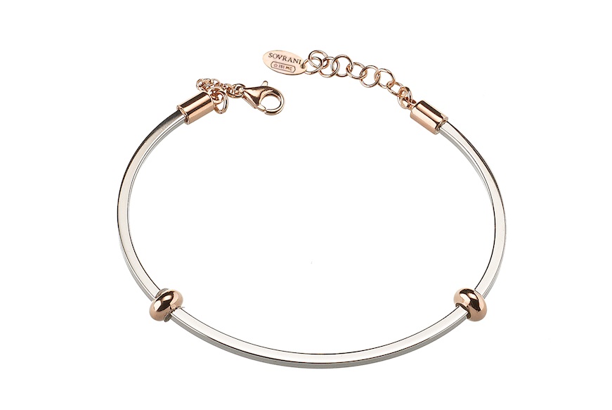 Rigid bracelet Dancing Names silver with rosè gold elements Sovrani