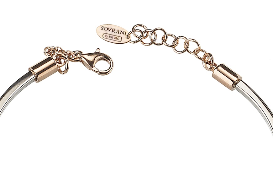 Rigid bracelet Dancing Names silver with rosè gold elements Sovrani