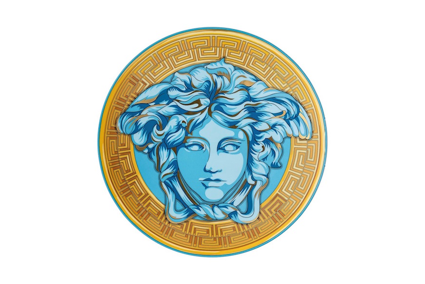 Piatto segnaposto Madusa Amplified porcellana blu Versace