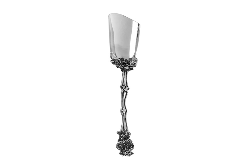 Sugar scoop silver with roses Selezione Zanolli