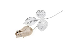 Rose silver and white enamel Selezione Zanolli