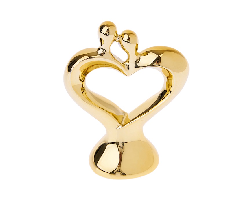 Couple Statue small golden heart Selezione Zanolli