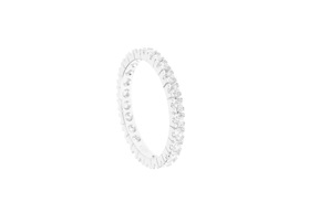 Wedding ring silver with white zircons Selezione Zanolli