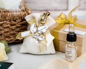 Rose silver plated gold enamel bud with essence and box Selezione Zanolli