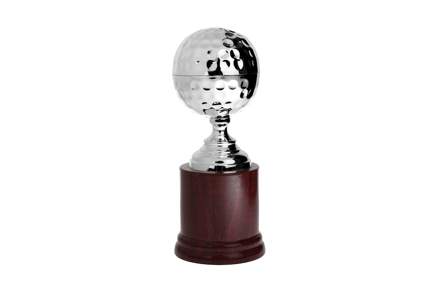 Trophy Golf ball silver with wooden base Selezione Zanolli