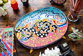 Tray Oval M hand painted Tom's Drag