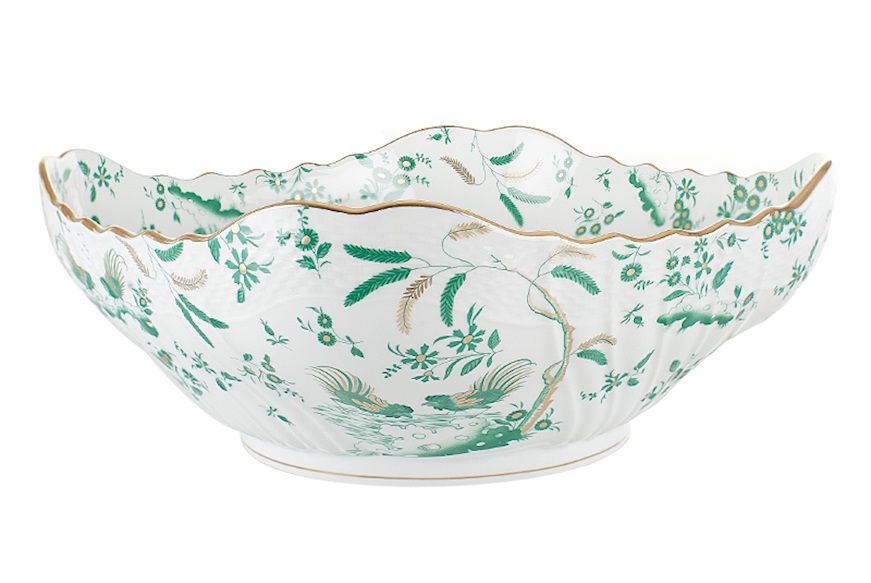 Salad bowl Oro di Doccia porcelain Giada Richard Ginori