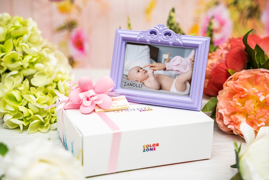 Mini Picture Frame Lilac with sugared almonds Selezione Zanolli