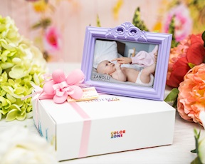 Mini cornice Lilla con ciuffo portaconfetti Selezione Zanolli