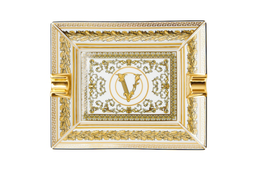 Ashtray Virtus Gala porcelain white Versace