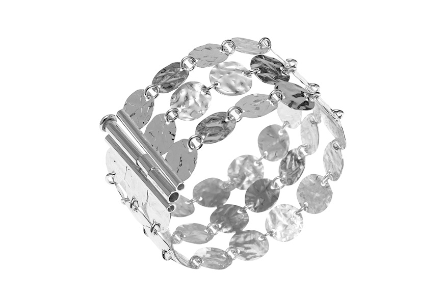 Bracelet Lulu silver with hammered rounds Selezione Zanolli