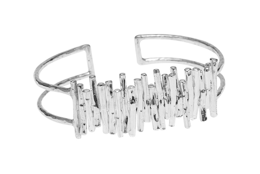 Rigid bracelet Greta silver with central bars Selezione Zanolli