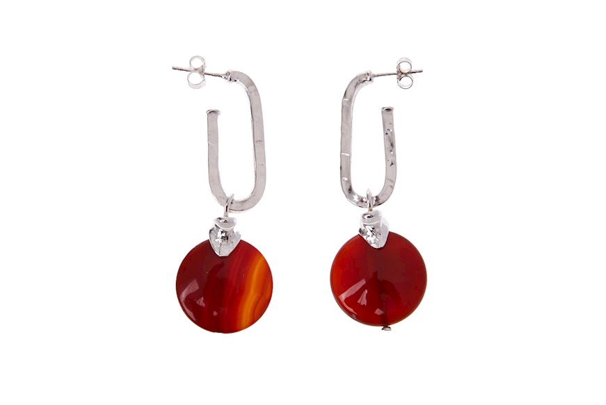 Earrings Miranda silver with red agate Selezione Zanolli