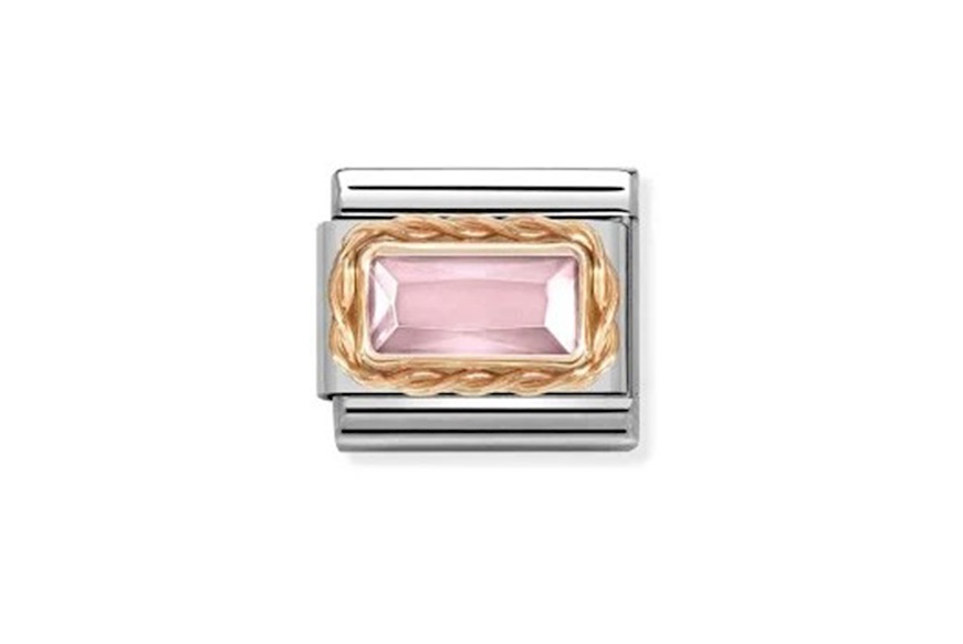 Pink Stone Composable steel and rosè gold Nomination