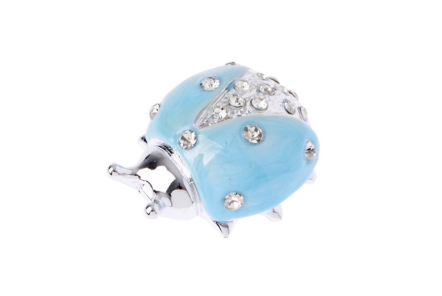 Ladybug Blue with crystals and sugared almonds Selezione Zanolli