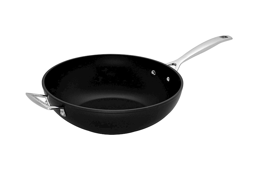 Wok in alluminio antiaderente nero Le Creuset