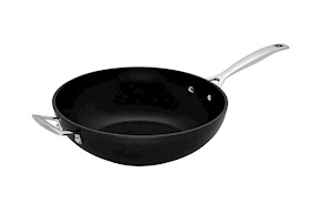 Wok in alluminio antiaderente nero