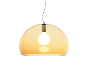 Suspension lamp Fl/y amber Kartell
