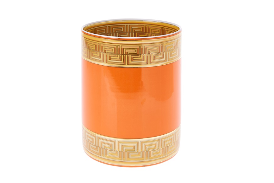 Vase Madusa Amplified porcelain orange Versace