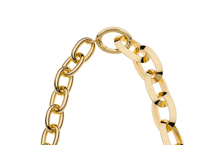 Collana Triangoli in bronzo dorato con maglie ovali Unoaerre