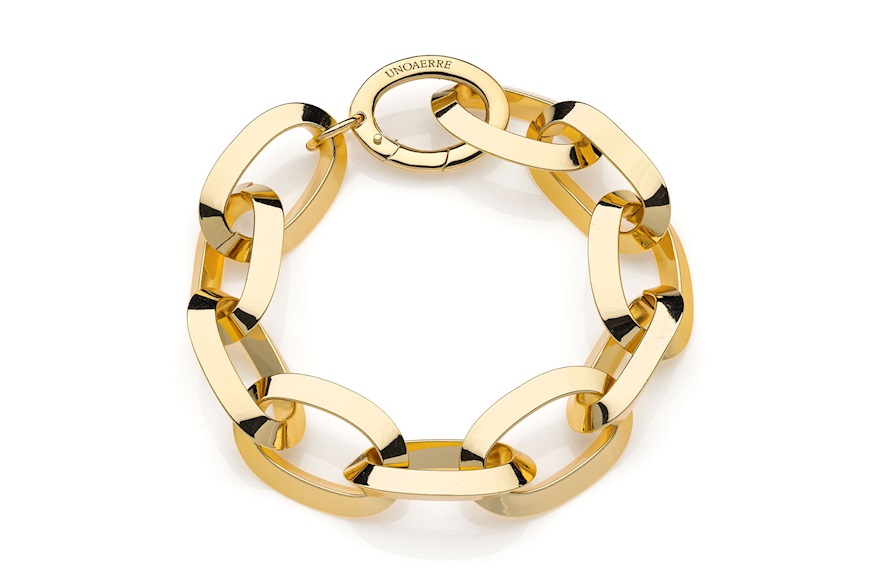 Bracciale Triangoli in bronzo dorato con maglie ovali Unoaerre