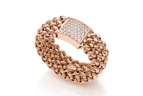 Anello Chicco argento rosè con pavè di zirconi Unoaerre