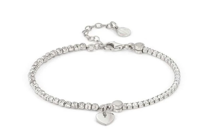 Bracelet Chic&Charm silver with heart pendant and white zircons Nomination