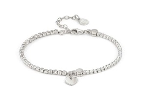 Bracciale Chic&Charm argento con pendente cuore e zirconi bianchi