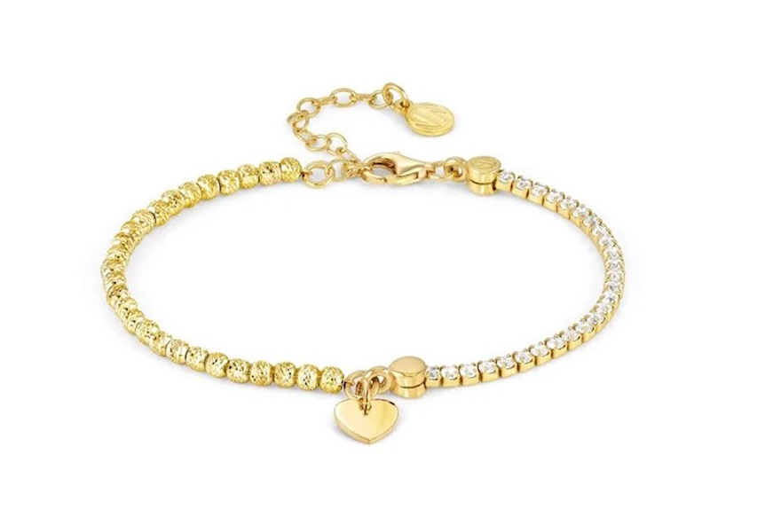 Bracciale Chic&Charm argento dorato con pendente cuore e zirconi bianchi Nomination