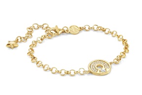 Bracciale Sentimental argento dorato con stella