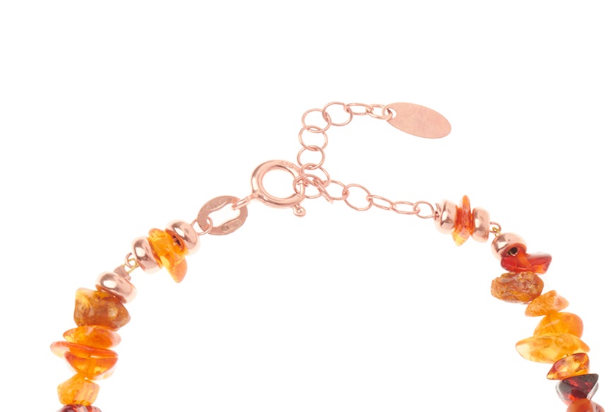 Bracciale argento rosè e ambra Selezione Zanolli