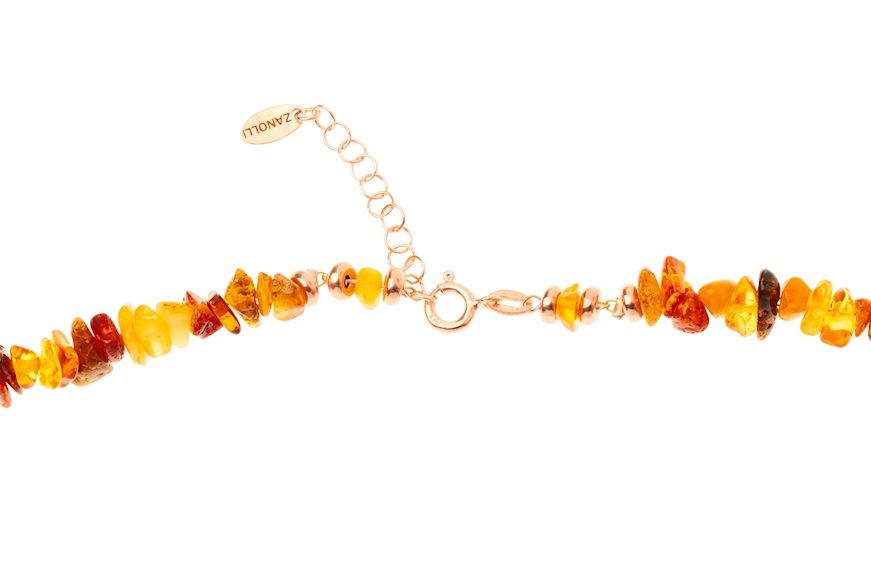 Necklace silver rosè and amber Selezione Zanolli