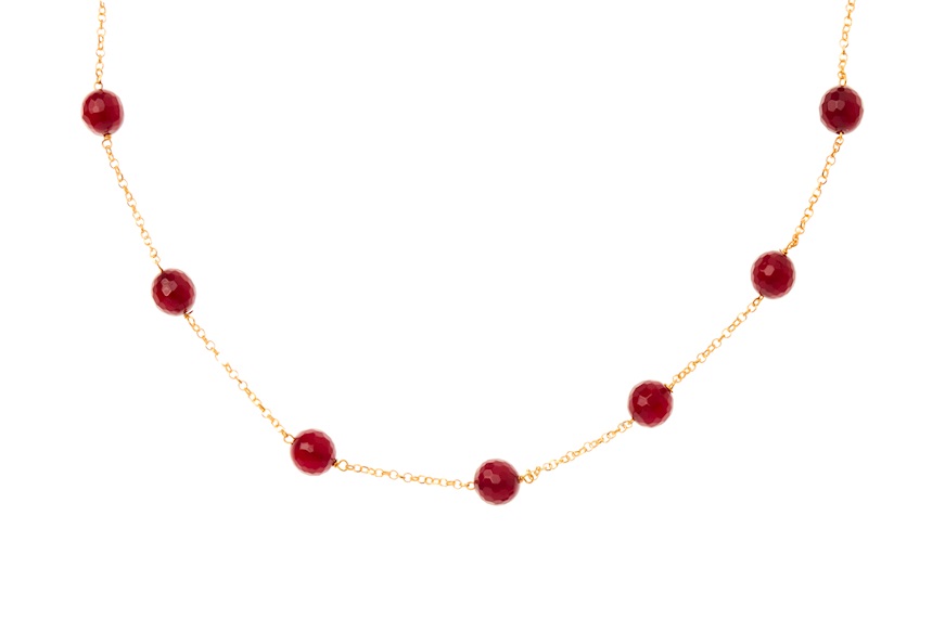 Necklace silver gilded with ruby agate Selezione Zanolli