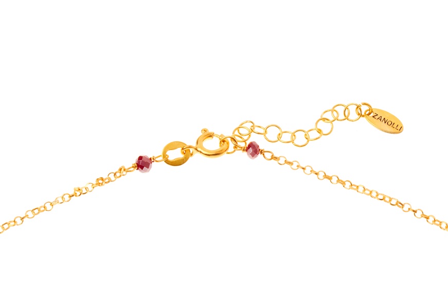 Necklace silver gilded with ruby agate Selezione Zanolli