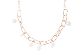 Necklace silver rosè with river's pearls Selezione Zanolli