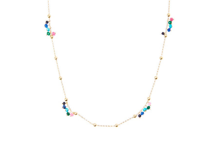 Necklace silver gilded with multicolored crystals Selezione Zanolli