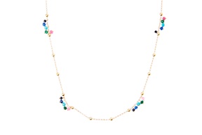 Collana argento dorato con ciuffi di cristalli multicolor Selezione Zanolli