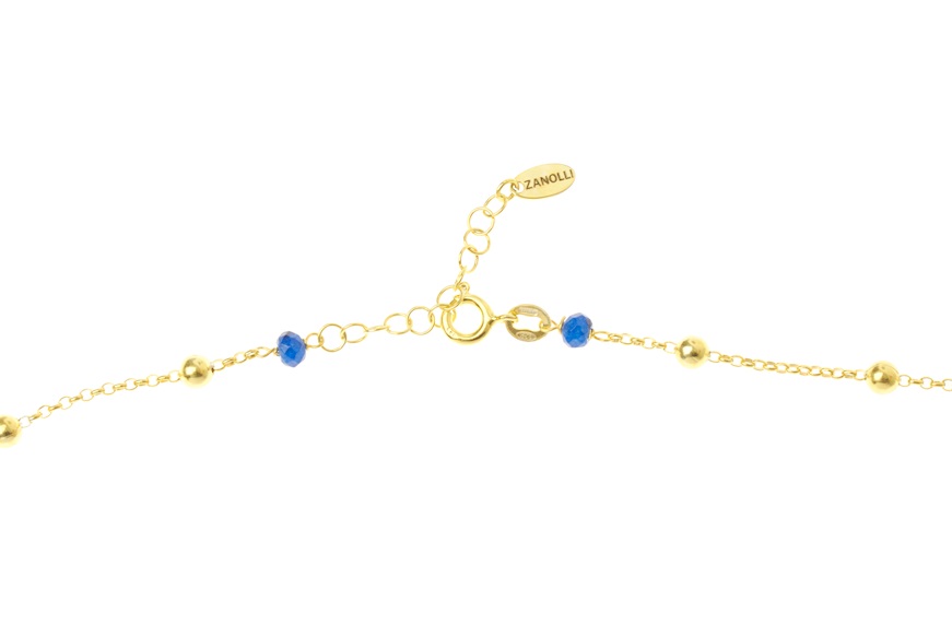 Collana argento dorato con ciuffi di cristalli multicolor Selezione Zanolli