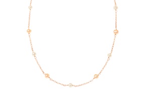 Collana argento rosè con perla di fiume bianca e rosa Selezione Zanolli