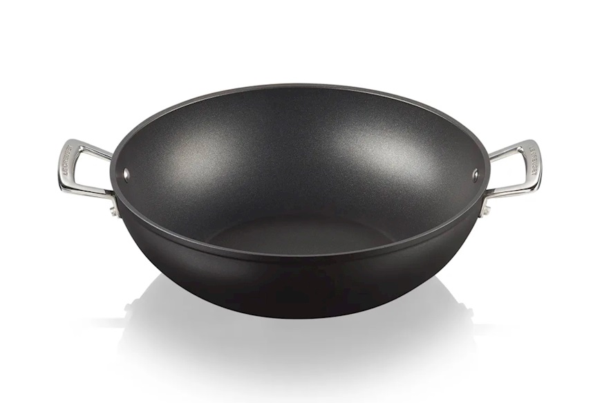 Wok in alluminio antiaderente nero Le Creuset