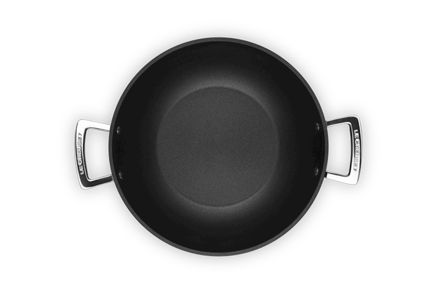 Wok in non-stick alluminium black Le Creuset