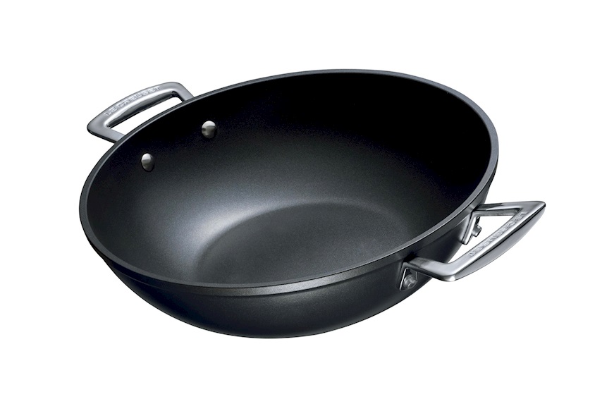 Wok in alluminio antiaderente nero Le Creuset