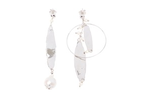 Pendant Earrings silver with pearls Luisa della Salda