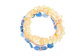 Bracciale argento rosè con perla verde, cianite, citrino e ematite Luisa della Salda