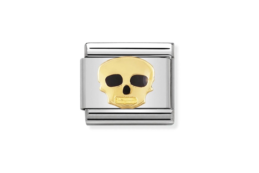 Skull Composable steel gold and enamel Nomination